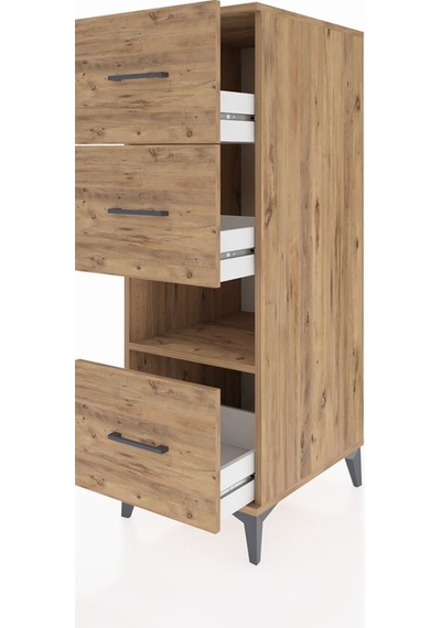 Kronos Dolap Tek Raflı 3 Çekmeceli 44x59x134 Çam-çam Çam Kronos Dolap Tek Raflı 3 Çekmeceli 44x59x134 Çam-çam Çam
