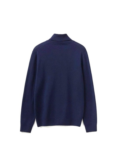 Benetton Erk Boğazlı Merino Kazak- Lacivert