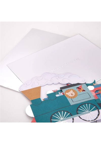Meri Meri - Birthday Train Concertina Card - Doğum Günü Treni Tebrik Kartı