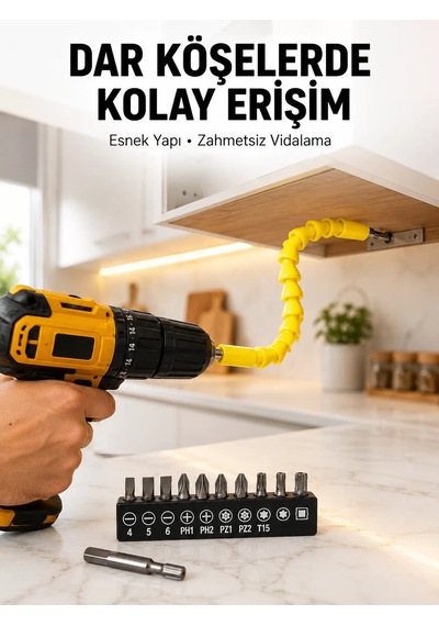 12 Li Akrobat Bits Vidalama Seti Esnek Uç Çok Yönlü Kullanım Yeni Nesil 41870306