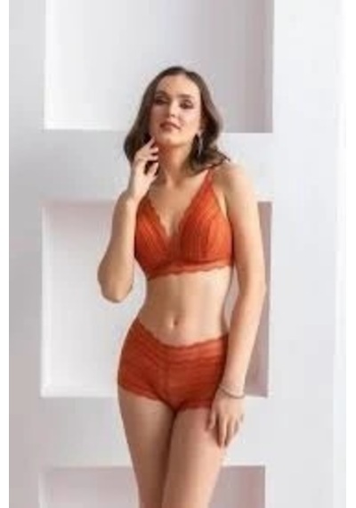 Kocabey Bralet Sütyen Ve Boxer Takım Kiremit