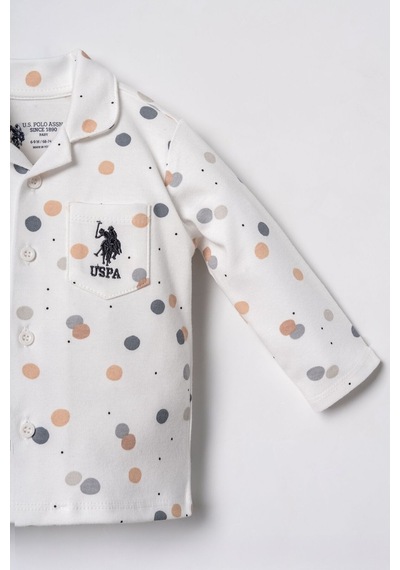 U.S. Polo Assn. Erkek Bebek Beyaz Gömlek Pijama Takımı Usb3107-c-v1 Usb3107-c-v1