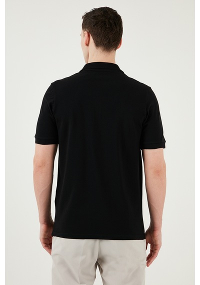 Buratti Pamuklu Regular Fit Yarım Fermuarlı Erkek Polo Yaka T Shirt 5903008 Siyah