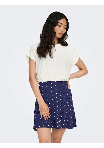 Only Onlmolly S/s O-neck Dobby Top Jrs Kadın T-shirt 15368563 Ekru
