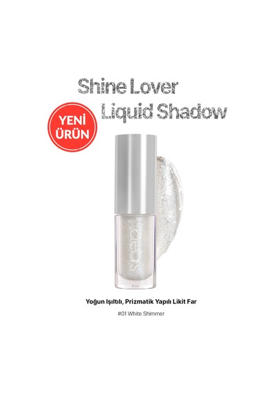 Cre'ars Yoğun Işıltılı, Prizmatik Yapılı Likit Far Shine Lover Liquid Shadow 01 White Shimmer