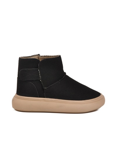 Siyah Süet Cırtlı Unisex Çocuk Bot 823760 P Siyah