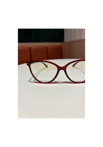 Funeyes River Bordo Cat Eye Metal Aksesuarlı Mavi Işık Korumalı Blue Block Gözlük 58 Ekartman