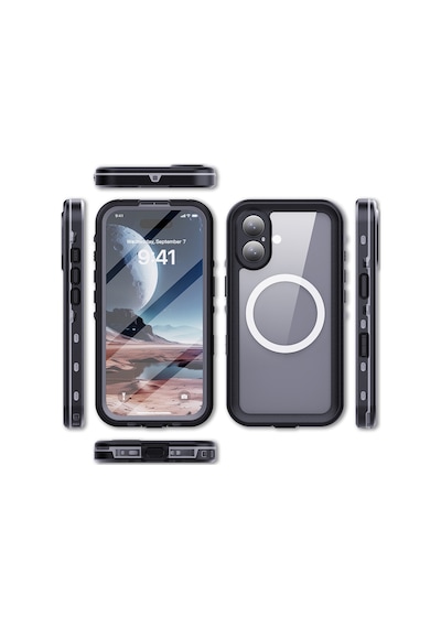 Mobilefix Apple iPhone Uyumlu Uyumlu 16 Kılıf 1-1 Su Geçirmez Kılıf - Siyah