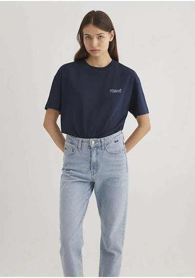 Mavi Logo Baskılı Lacivert Kadın T-shirt M1611309-70490 Lacivert