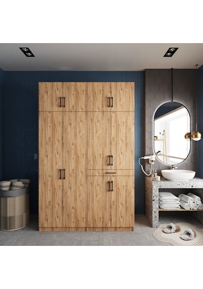 Megan Çamaşır Ve Kurutma Makinesi Dolabı Banyo Dolabı Çam Çam