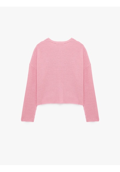 Koton Uzun Kollu Bisiklet Yaka Basic Triko Kazak Pembe 7wal90026ht Gül