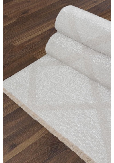 Rodney Vl Yıkanabilir Kaydırmaz Çift Taraf Pamuk Dokuma Beyaz Rix Premium Kalite Kilim Beyaz1