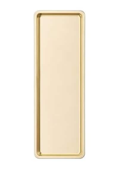 Paslanmaz Çelik, Dikdörtgen Sunum Tepsisi, Gold, 33x13 Cm, Düz, Çay, Kahve, Pasta Sunum, 2 Adet 15cm