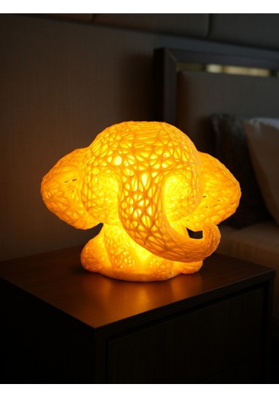 Sevimli Fil Çocuk Odası Gece Lambası 3d Tasarım Led Işıklı Masaüstü Mesh Dekor Hediyelik Sarı
