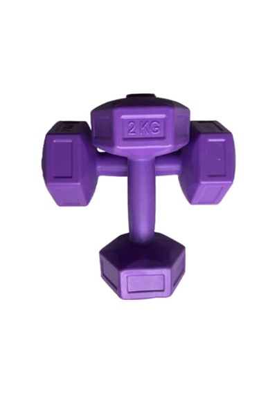 2 Kg X 2 Adet Dambıl Vinyl Kaplı Dumbell Ağırlık-mor