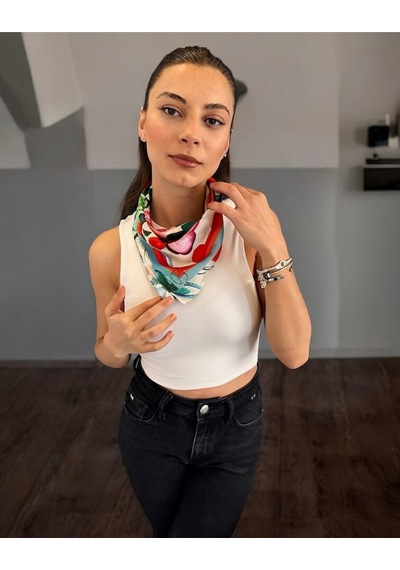 Yaz Çiçeği Desen Bandana/fular Çok Renkli
