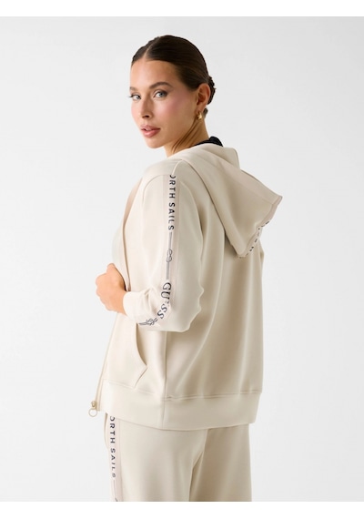 Guess Guessxns Fermuarlı Kapüşonlu Kadın Krem Sweatshirt W6gq03k2656-a115 Krem
