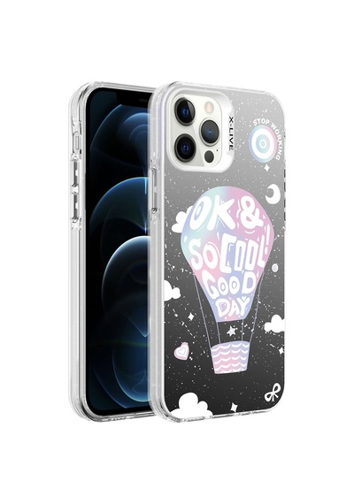 Apple Uyumlu iPhone 12 Pro Kılıf Desenli Zore Silver Sert Kılıf