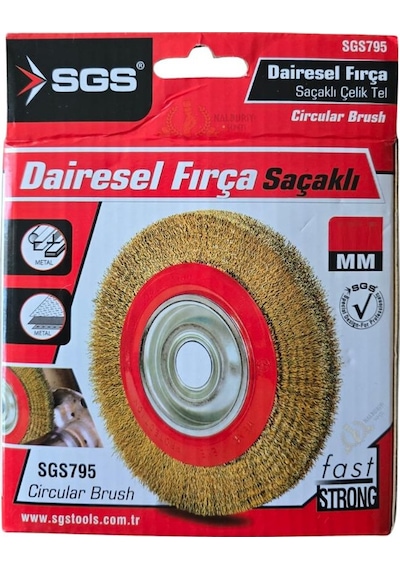 Sgs Çelik Tel Fırça - Saçaklı Dairesel - 150 Mm. - 1 Adet