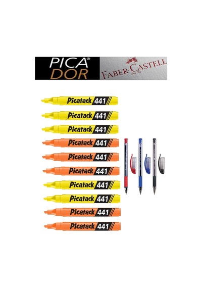 Picatack 441 Fosforlu Kalem Karmaofis Set 1 Karışık7