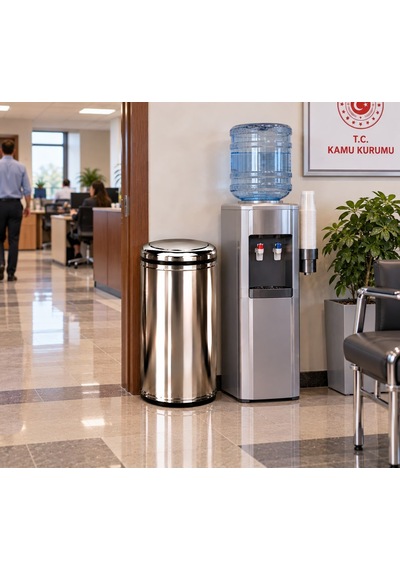 Pratik Kapak Çöp Kovası 45 Lt Paslanmaz Acar 13278