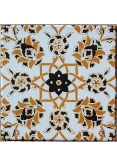 Armada Çini 20x20 Cm Ac 3 B Geometrik Sarı Beyaz Desen Çini Karo
