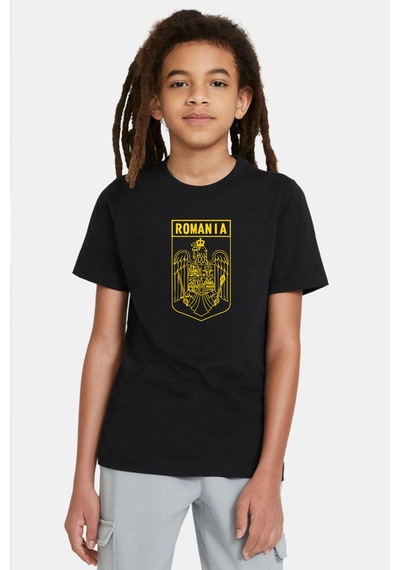 Tshirthane Romania Coat Arms Siyah Çocuk Tshirt SIYAH