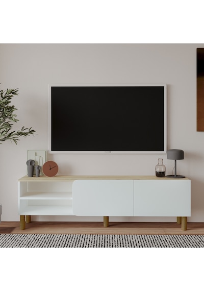 İnarch Dizayn River 150 Cm Modern Tv Sehpası Kapaklı Ve Raflı Tasarım Beyaz - Safirmeşe İnarch Dizayn River 150 Cm Modern Tv Sehpası Kapaklı Ve Raflı Tasarım Beyaz - Safirmeşe