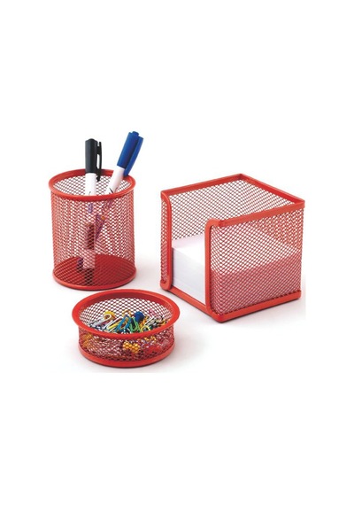 Perfore 3 Lü Masa Üstü Set, Kırmızı Diğer