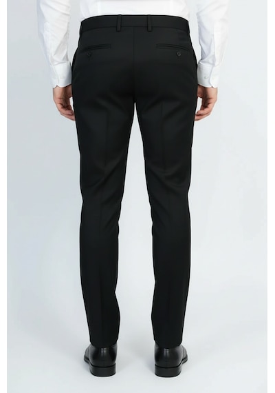 Slim Fit Düz Siyah Klasik Erkek Pantolon Wessi Siyah