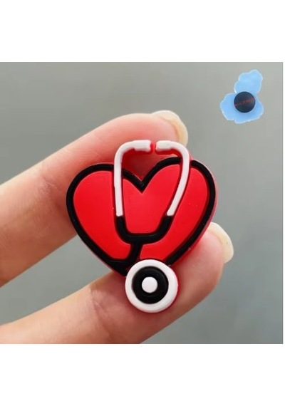 Doktor Steteskop Kalp Hemşire Hediye Rozet Çok Renkli