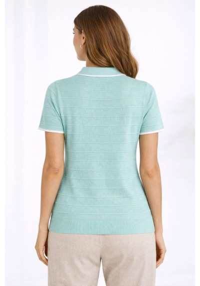 Wear Vexel Kadın Yazlık Dokuma Triko Tişört Düğmesiz Polo Yaka Kısa Kol T-shirt - Mint Yeşili Mint Yeşili Wear Vexel Kadın Yazlık Dokuma Triko Tişört Düğmesiz Polo Yaka Kısa Kol T-shirt - Mint Yeşili Mint Yeşili