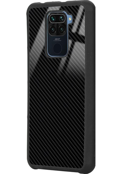 Xiaomi Redmi Note 9 Carbon Tasarımlı Glossy Telefon Kılıfı Siyah
