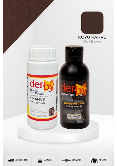 Derby Deri Mont Boyası ve Sabitleme Cilası 100 G Set