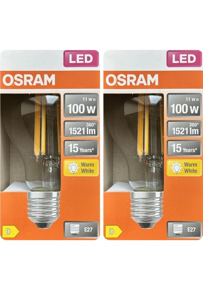 2 Adet Ledvance 11w Sarı Işık 2700k E27 Duylu Kalın Duy Filament Led Ampul