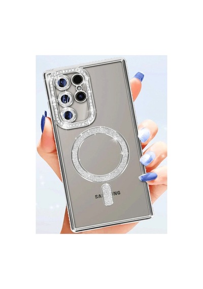 Samsung Galaxy S25 Ultra Kılıf Joke Simli Magneticsafe Kılıf - Pembe