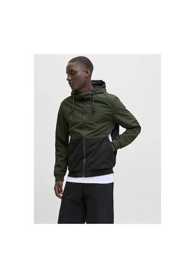 Jack & Jones Jjerush Hood Bomber Noos Siyah-yeşil Erkek Mont 12200208