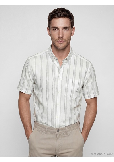 Lcwaıkıkı Classic Yeşil Regular Fit Armürlü Erkek Gömlek