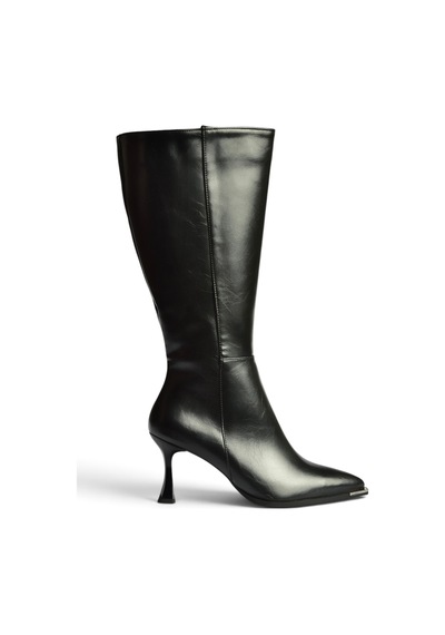 Fox Shoes Z518083809 Siyah Kalın Kadeh Topuklu Kadın Çizme