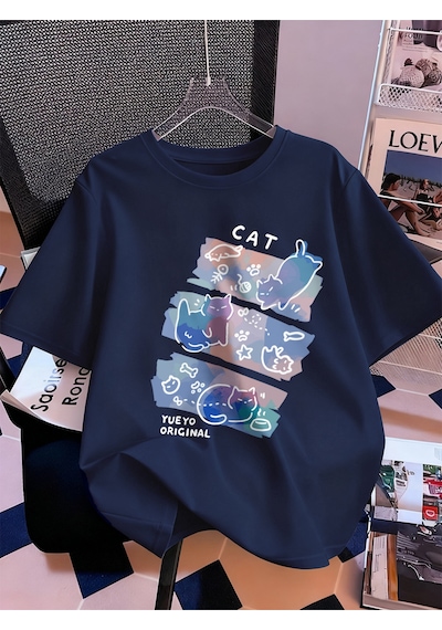 Noıssey Urban Pop Graphic Kadın Tişört Koleksiyonukod 5354 Lacivert