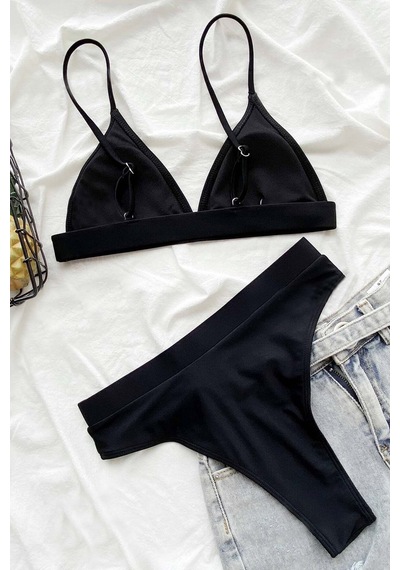 Angelsin Yüksek Bel Siyah Bikini Altı 001