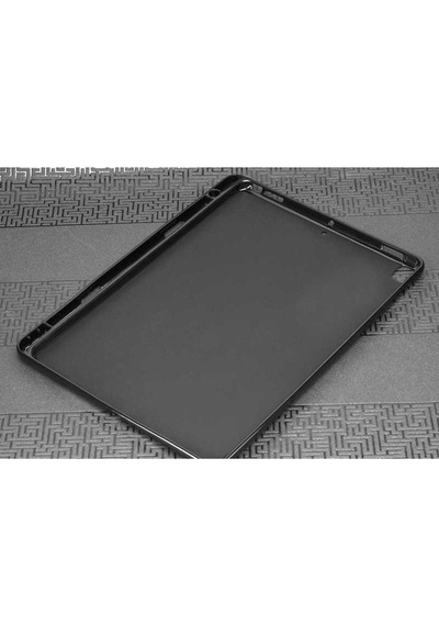 iPad Uyumlu  10.2 8.nesil Tbc Kalemli Tablet Silikon - Siyah Arka Kapak