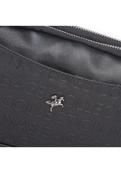 Nas Bag Kadın Mini Şık Çapraz Çanta Siyah Gofraj