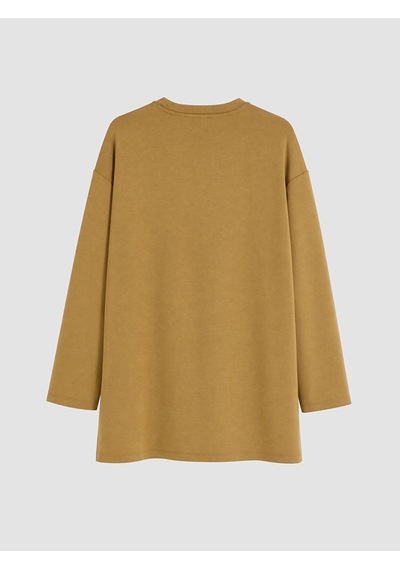 Lcw Everyday Haki Bisiklet Yaka Soft Touch Kadın Tunik