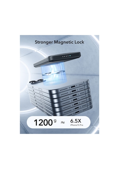 Halolock Qi2 10.000 Mah Magsafe Digital Powerbank Siyah BEYAZ