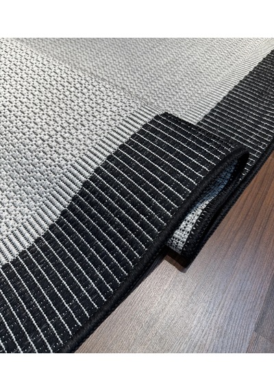 Mess Modern Dekoratif Yumuşak Dokulu Sisal Halı 3945 Gri Siyah Çok Renkli