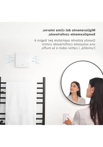 Beyaz Banyo Aspiratörü, 100 Mm Çap İle Etkili Hava Dolaşımı Açık Ahşap