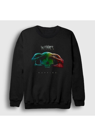 Presmono Unisex Battles In Flames Sweatshirt Siyah