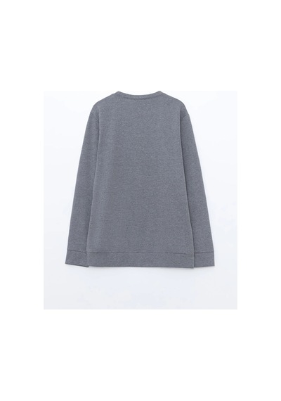 LC Waikiki Lc Waıkıkı Antrasit Bisiklet Yaka Uzun Kollu Erkek Sweatshirt