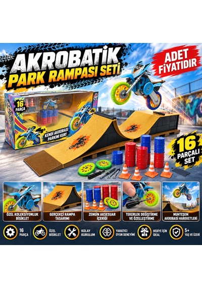 Akrobatik Park Rampası Seti Çok Renkli
